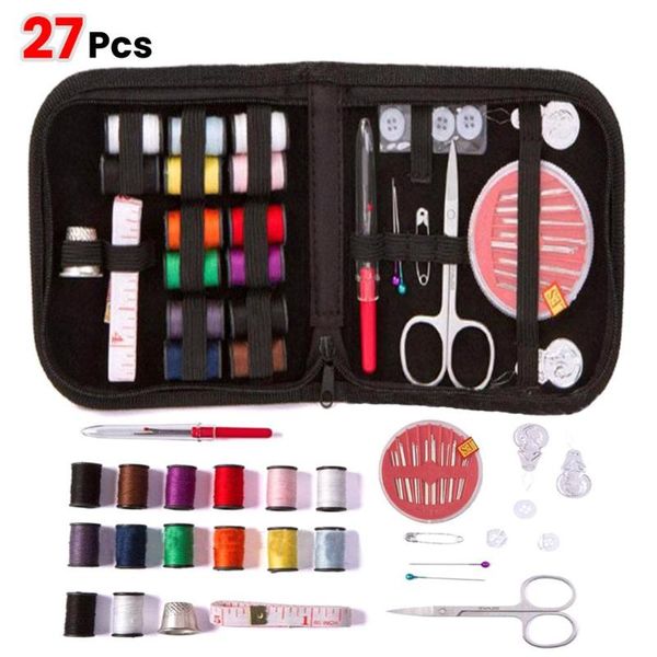 

27pcs sewing kits diy multi-function sewing box set for hand quilting stitching embroidery thread accessories, Black