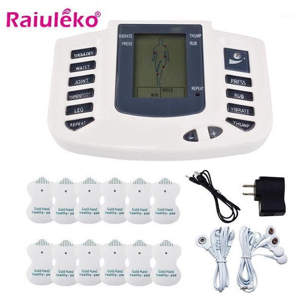 

raiuleko health care electrical muscle stimulator massage tens acupuncture therapy machine slimming body massager 12 pcs pads1