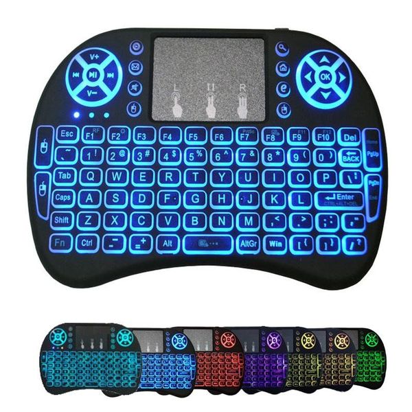 

rii i8 smart fly air mouse remote backlight 2.4ghz wireless bluetooth keyboard remote control touchpad for s905x s912 tv android box x96 t95