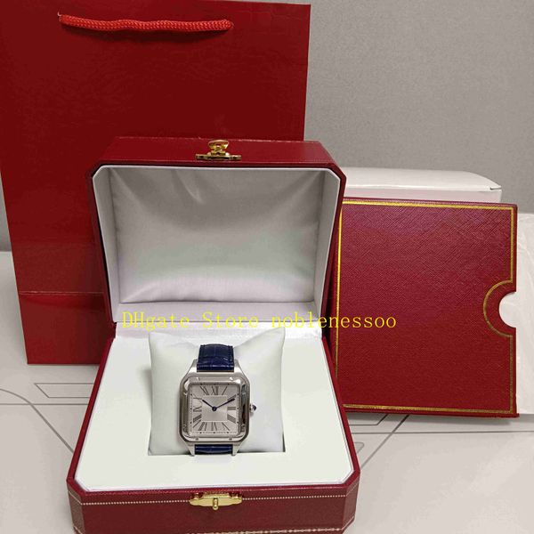 

real p with original box midsize watch women's men's wssa0023 dumont silver dial 38mm quartz movement men leather strap stainless, Slivery;brown