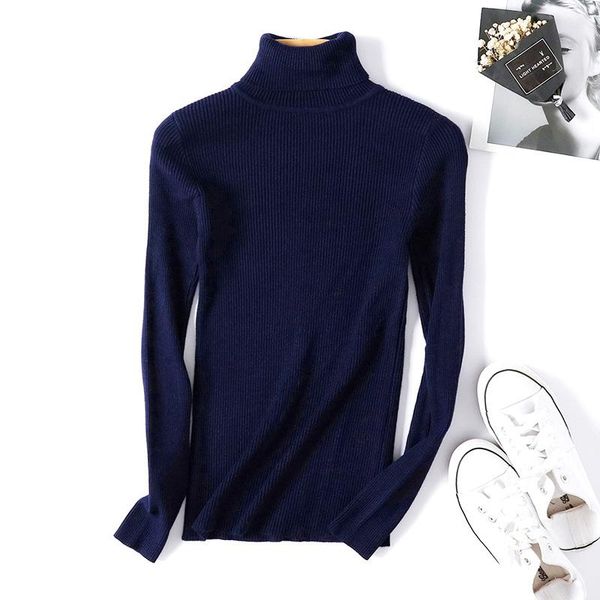 

turtleneck warm women sweater autumn winter knitted femme pull high elasticity soft female pullovers sweater, White;black