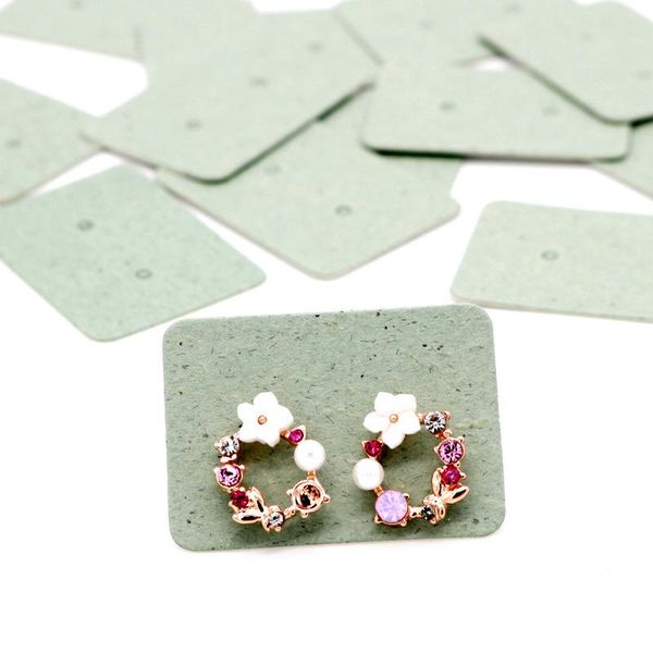 

100pcs 2.5x3.5cm earring cards packaging earring display card holder cardboard blank kraft paper tags for diy jewelry display q sqclse, Black