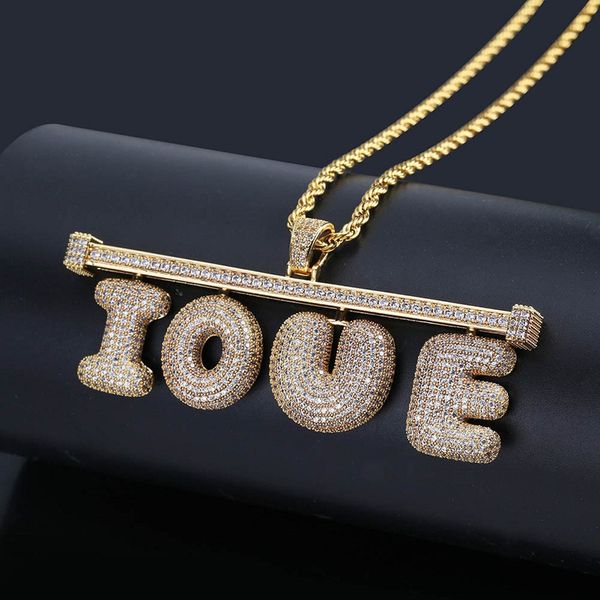 

Custom Name Letter Necklace Mens Hip Hop Gold Silver Copper Necklaces DIY Combination Letter Pendant Necklace Jewerly
