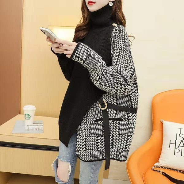 

2020 new fashion ladies designer sweater sweatshirt high neck long sleeve shirt personality classic autumn and winter luxury clothing embroi, White;black