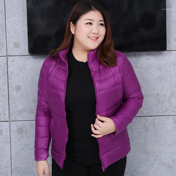 

womens bomber jacket plus size 3xl-7xl light ultra-thin spring autumn female slim short coat warm duck down filler stand collar1, Black;brown