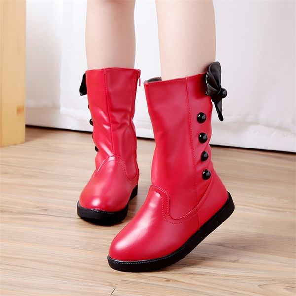 

winter kids boots snow boys cotton shoes warm solid color girls ankle boots fashion bowtie anti-slip baby girl booots sp031 201211, Black;grey