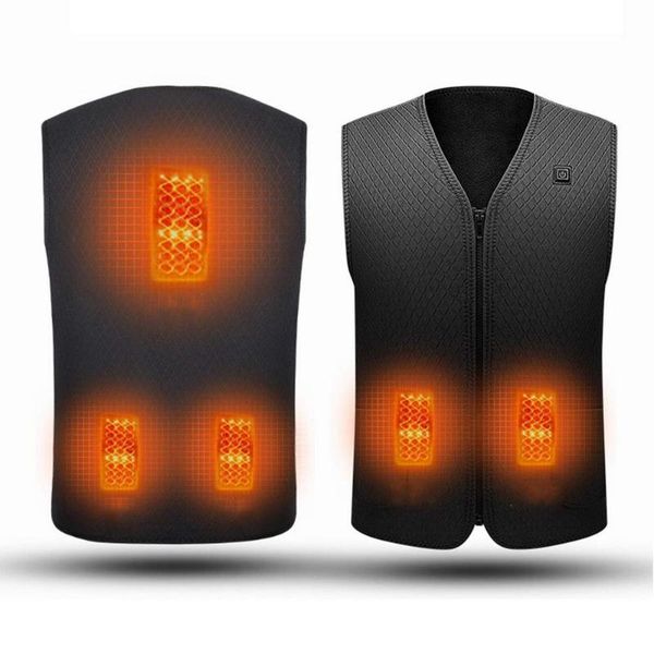 

outdoor t-shirts electric heated vest smart usb charging adjustable temperature waistcoat washable vests men women elderly, Gray;blue