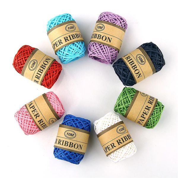 

2mm paper rope gift packaging cord 24rolls/box diy wedding decoration needlework scrapbook birthday party crafts, Black;white