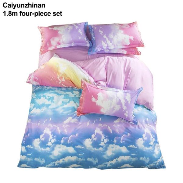 

4 шт. крышка горячего стеганого одеяла набор хлопчатобумажных постельных принадлежностей наволочки комплект простыня и 2 шт. набор для спаль