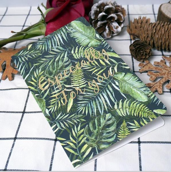 

xinaher 5 шт. лот творческий бронзовый лесной завод лист открытка открытка свадьба спасибо день рождения карта бумага свадьба поставляет sqc