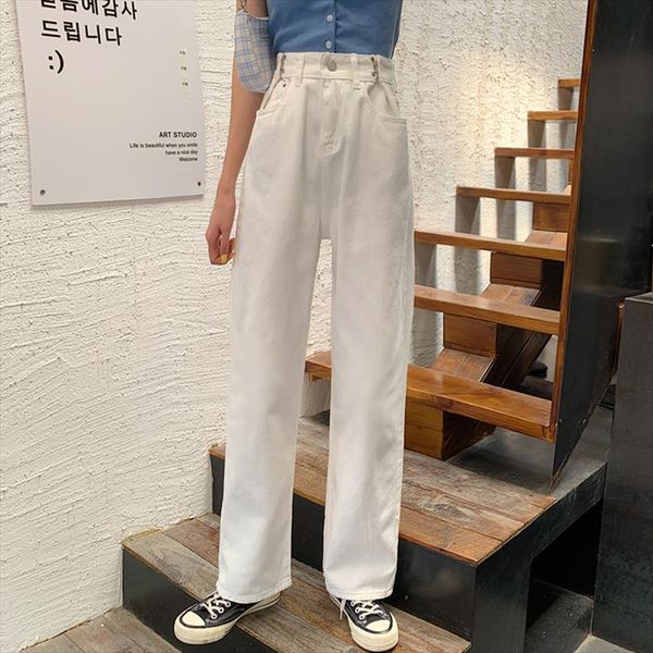 

black denim jeans for women high waist wide leg jeans ladies trousers korean 2020 pants jean femme big size vestidos, Blue