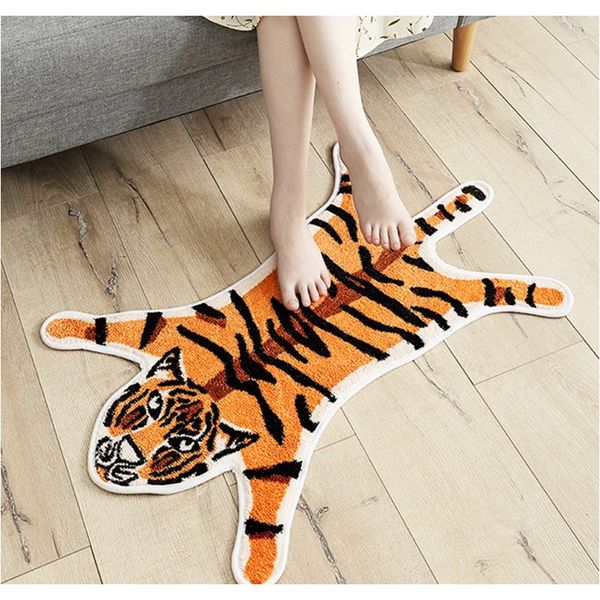 

тигр напечатанный ковер корова леопардовый тигр напечатанный полиэстер без скольжения коврик 54,5 см82см животных печати ковер f wmtdig