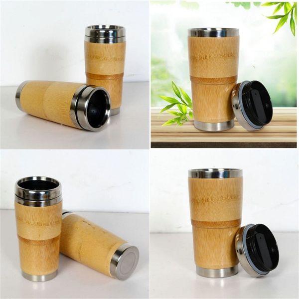 

inner stainless steel bamboo coffee cup raw material water cups with lid vehicle cup convenient easy to use home and outside 26 8jfh1