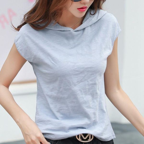 

2019 women summer casual hooded t-shirt white tshirt 100% cotton short sleeve plus size gray black pink clothes xxxl