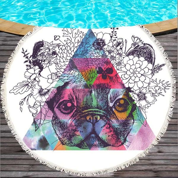 

круглый пляжный полотенце 3d напечатанные полотенца настенные висит декор гобелен животных узор большой одеяло из микрофибры 150см пляжный п