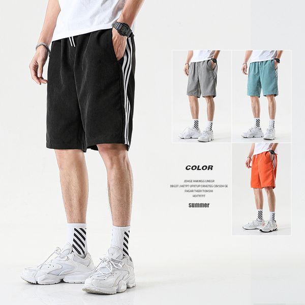 

fattening plus size men's brand sports shorts summer new korean fashion youth fat casual capris, White;black