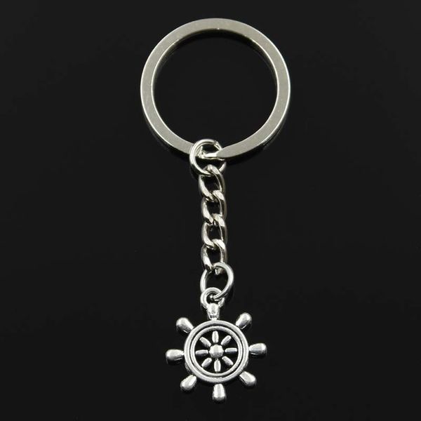 

fashion keychain 22x20mm ships wheel helm rudder silver color pendants diy men jewelry car key chain ring holder souvenir gift