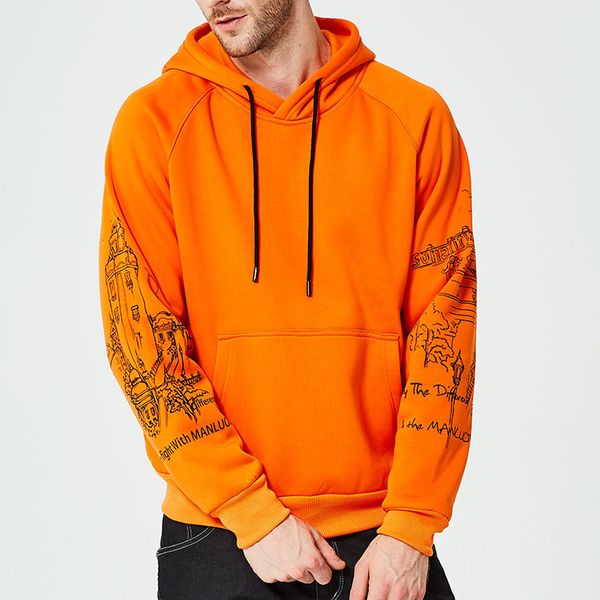 

men hoodies autumn male fashion brand street style men's sweatshirts long sleeve print splice streetwear kg-203, Black