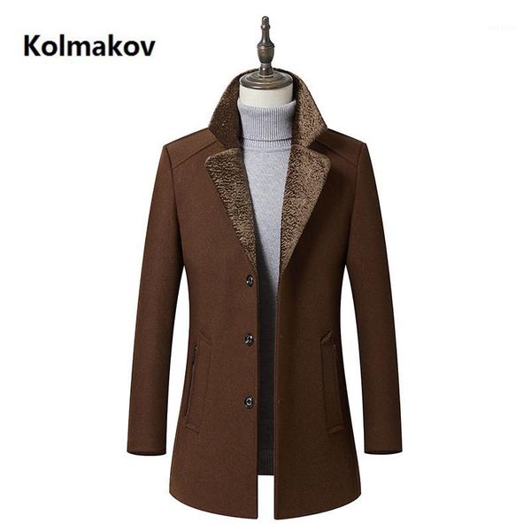 

2020 new arrival men's coats classic wool jackets mans turndown collar spring woolen men slim fit windbreakers wool trench coat1, Tan;black