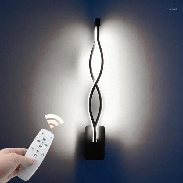 

led wall lamp nordic simple creative three-color temperature remote control wall lamp bedside decorative1