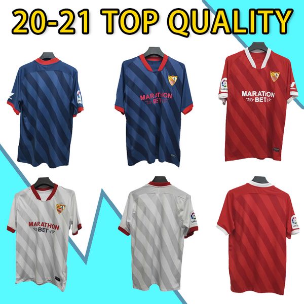 

sevilla fc soccer jersey #10 i.rakitic #9 de jong 2020 2021 home away third soccer shirt customized men football shirt, Black;yellow