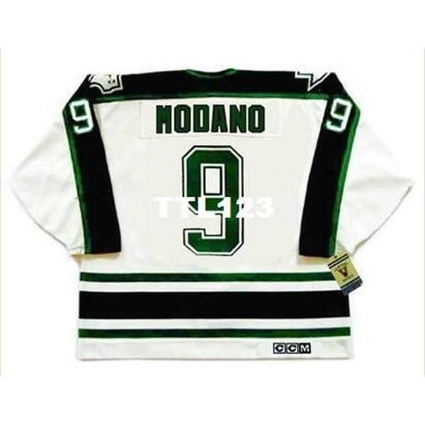 

mens #9 mike modano dallass stars 1990 ccm vintage hockey jersey or custom any name or number retro jersey, Black