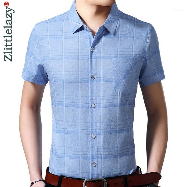 

2020 short sleeve men social shirt summer streetwear casual striped shirts dress mens slim regular pocket clothes fashions 41451, White;black