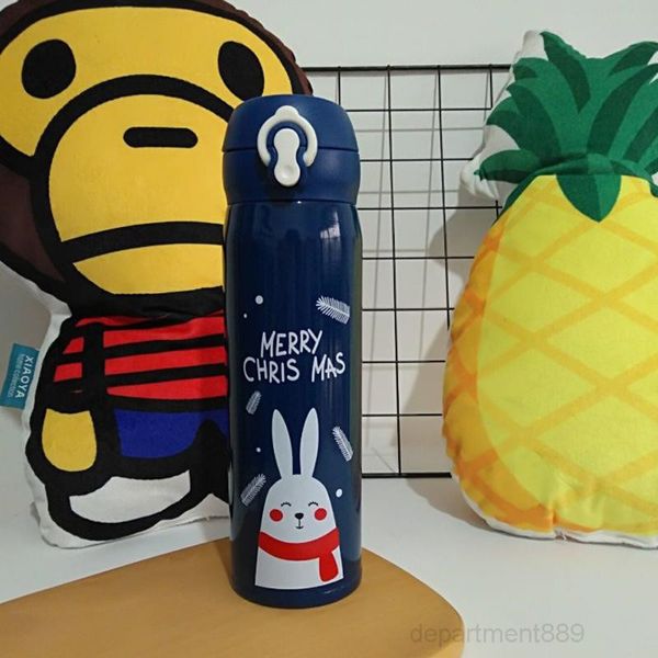 

a-christmas gift elk rabbit vacuum flasks outdoor sport portable double wall insulated stainless steel water bottle owa1823