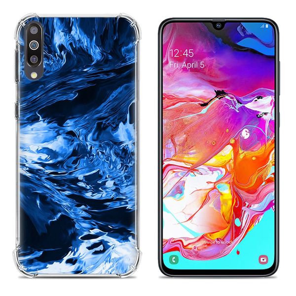 

anti-falling phone case for samsung galaxy a70 6.7 inch stylish design colorful painted back phone cover