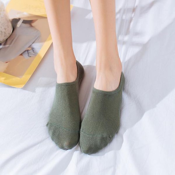

boat socks women's cotton shallow socks college korean spring and summer thin socks anti-slip japanese solid color invis bbygts, Black