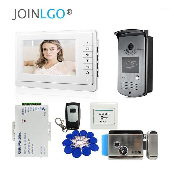 

video door phones wired 7" phone doorbell intercom system 1 monitor rfid camera electric control lock1