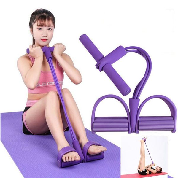 

fitness gum 4 tube resistance bands latex pedal exerciser sit-up pull rope expander elastic bands yoga equipment pilates workout1