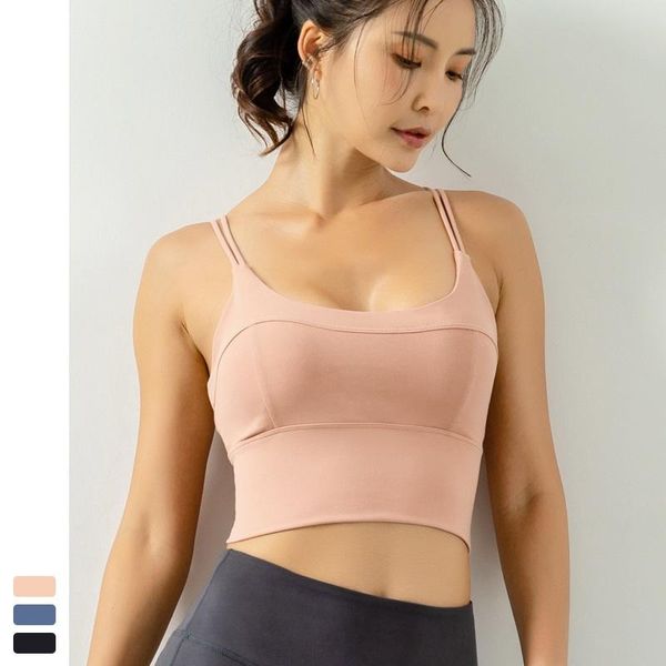 

2020 женщина спортивная бралит высокоэластичная мягкая доказательство бегущая фитнес камизол пушил задние ремни slim fit sling fire, White;black