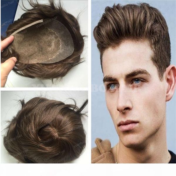 

горячие продажа 6inch коричневый цвет волос девственницы индийский toupee q6 базы человеческих волос тупею бесплатная доставка, Black