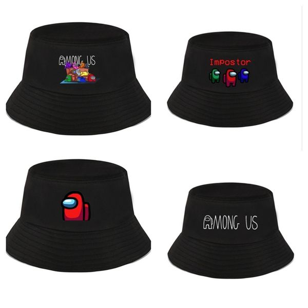 

game among us bucket hat cartoon anime hats wide fedora sunscreen cotton fishing hunting cap travel sports sun hats visor g11306, Yellow