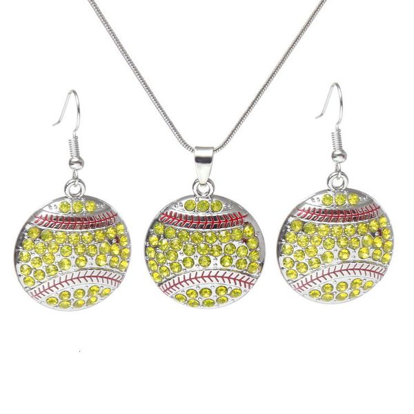 

pendant 3 styles charm rhinestone baseball softball necklace love heart sweater jewelry accessories party favor gifts