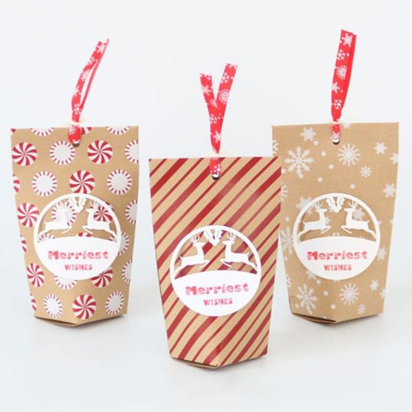 

gift wrap 24pcs retro style candy boxes christmas kraft bag paper popcorn box goodie bags kids party favors birthday decor