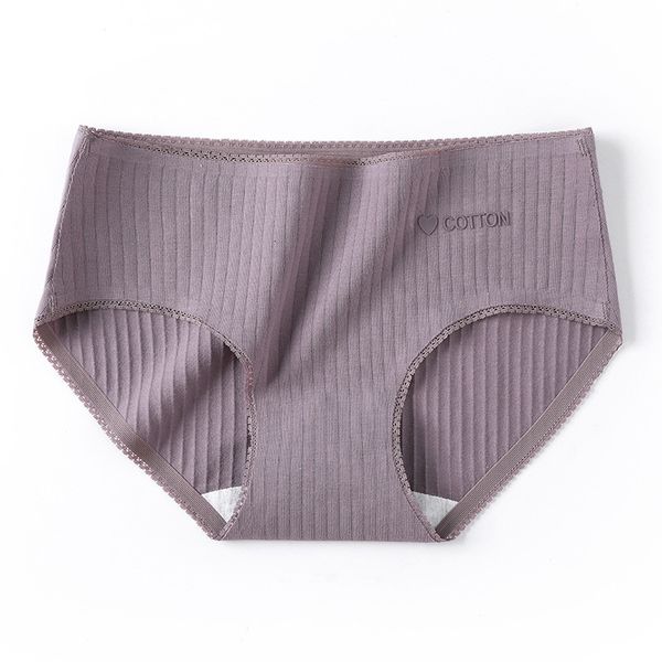 

3 pcs/lot new seamless cotton underwear women lingerie comfortable mid waist stripe lace hem women's panties briefs, Black;pink