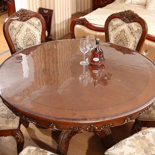 

hazy pvc tablecloth transparent waterproof round table cloth kitchen pattern oil table cover glass soft cloth dining table mat wmtnqt
