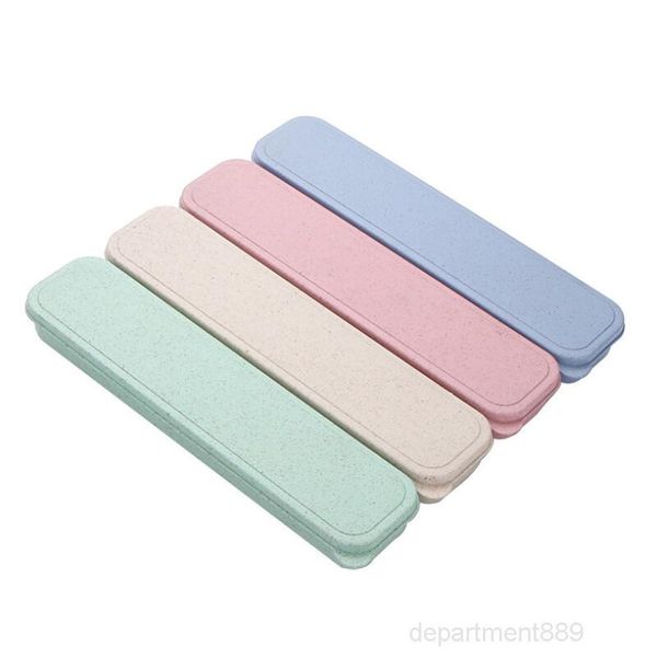 

a-wheat straw tableware storage box cutlery boxes portable kitchen tool container for travel gwf2476