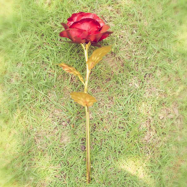 

24 carat gold foil rose gold foil flower imitation flower christmas valentine's day gift creative gift activity giveaway t3i51632
