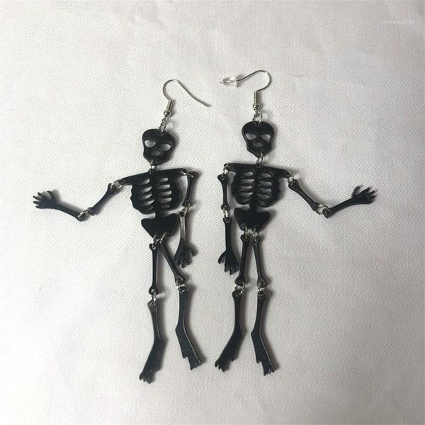 

acrylic earrings 2020 new large drop earrings for women halloween devil four volts skull skeleton fashion dangle simple earring1, Silver