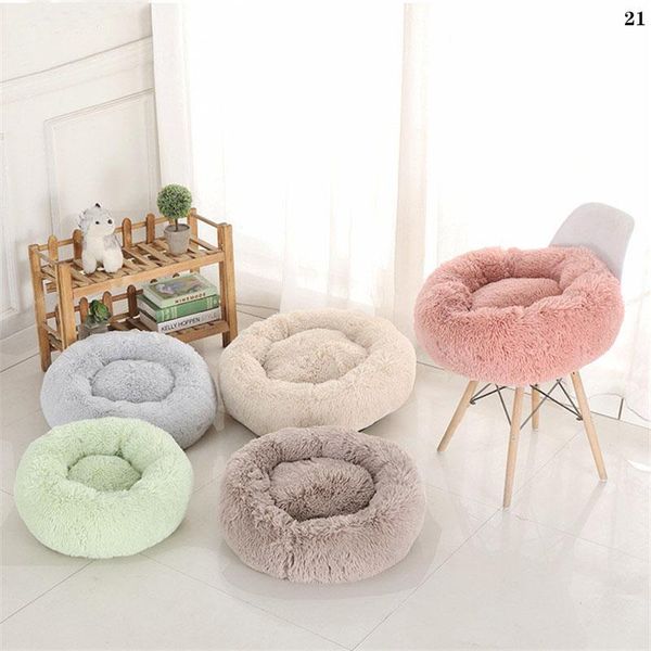 

kennels & pens donut bed dog house round plush super soft pet warm winter cat sleeping bag puppies kennel products mat