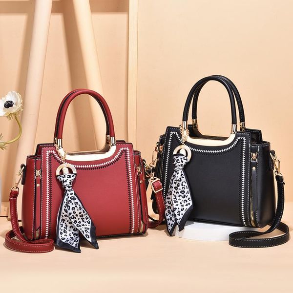 

high end women's bag versatile women's handbag silk scarf pendant messenger bag shoulder bags small square bags