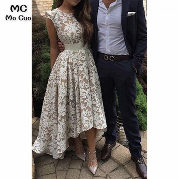 

hi lo gown prom pageant gown with lace appliques cap sleeve evening dresses wedding party dress prom dress for women1, White;black