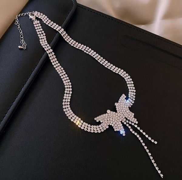 

chains fashion animal butterfly chain chokers chunky big maxi collier necklaces for women collars jewelry bijoux pour, Silver