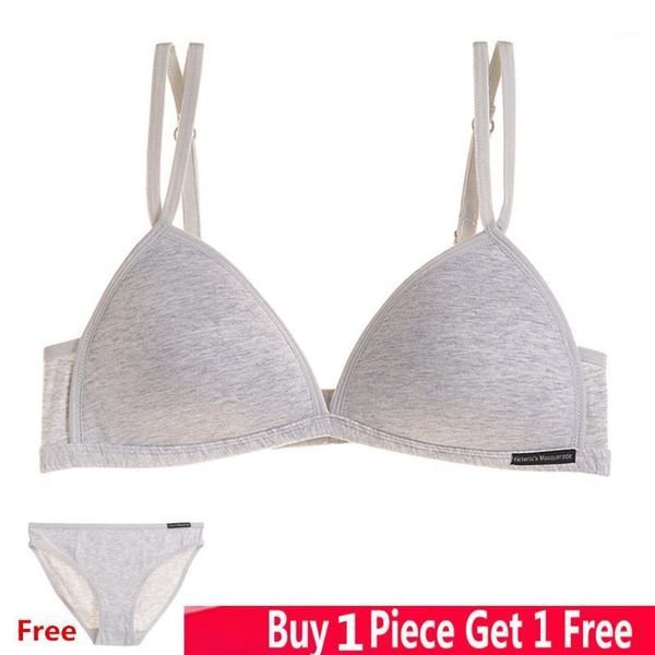 

cotton no wire bra solid color thin bra triangle cup1, Red;black