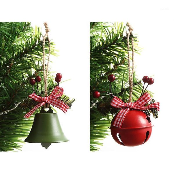 

christmas hanging jingle bells holiday iron bells with bowknot home crafts pendants for wedding party halloween xmas decorations1