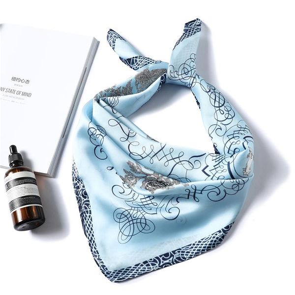 

2020 весна шеи шарф для женщин элегантный цветочный silk lady шарфов пашмины шали платки обертывания малый kerchief tie wmtqqr lottery2010, Blue;gray