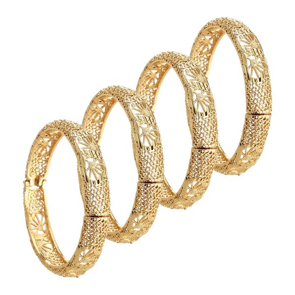 

dubai gold color bangles for women vintage bride wedding cuff bracelet bangles africa arab jewelry, White